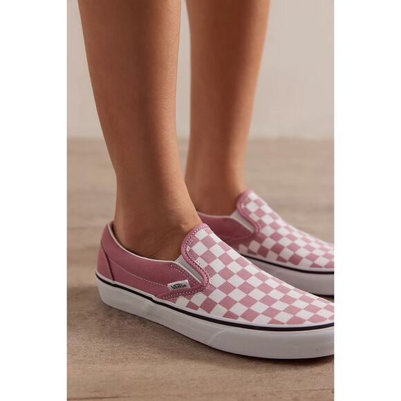 Vans Shoes - Vans x Free People Classic Checkered Slip-On Shoe in Foxglove (Pink) Womens 7